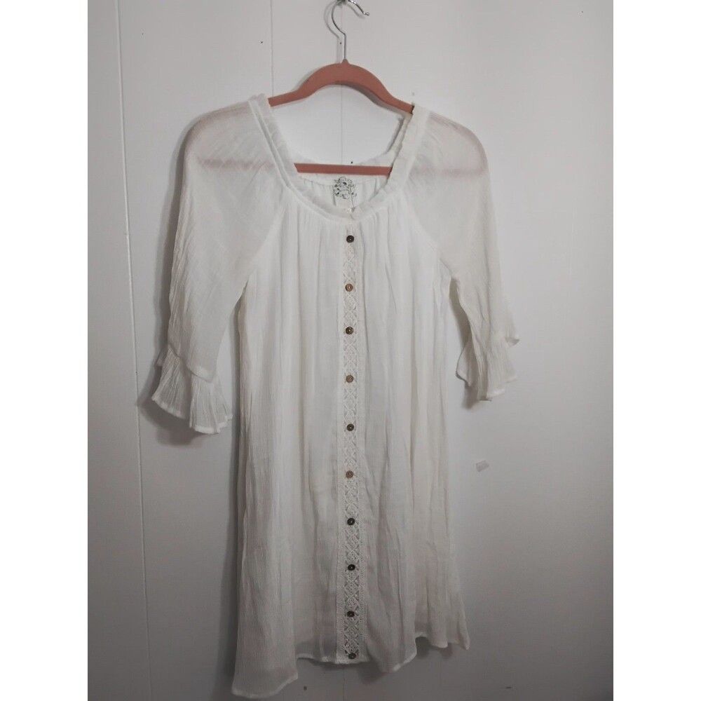 Naif Petite Off The Shoulders Mini Dress Size SP Off White